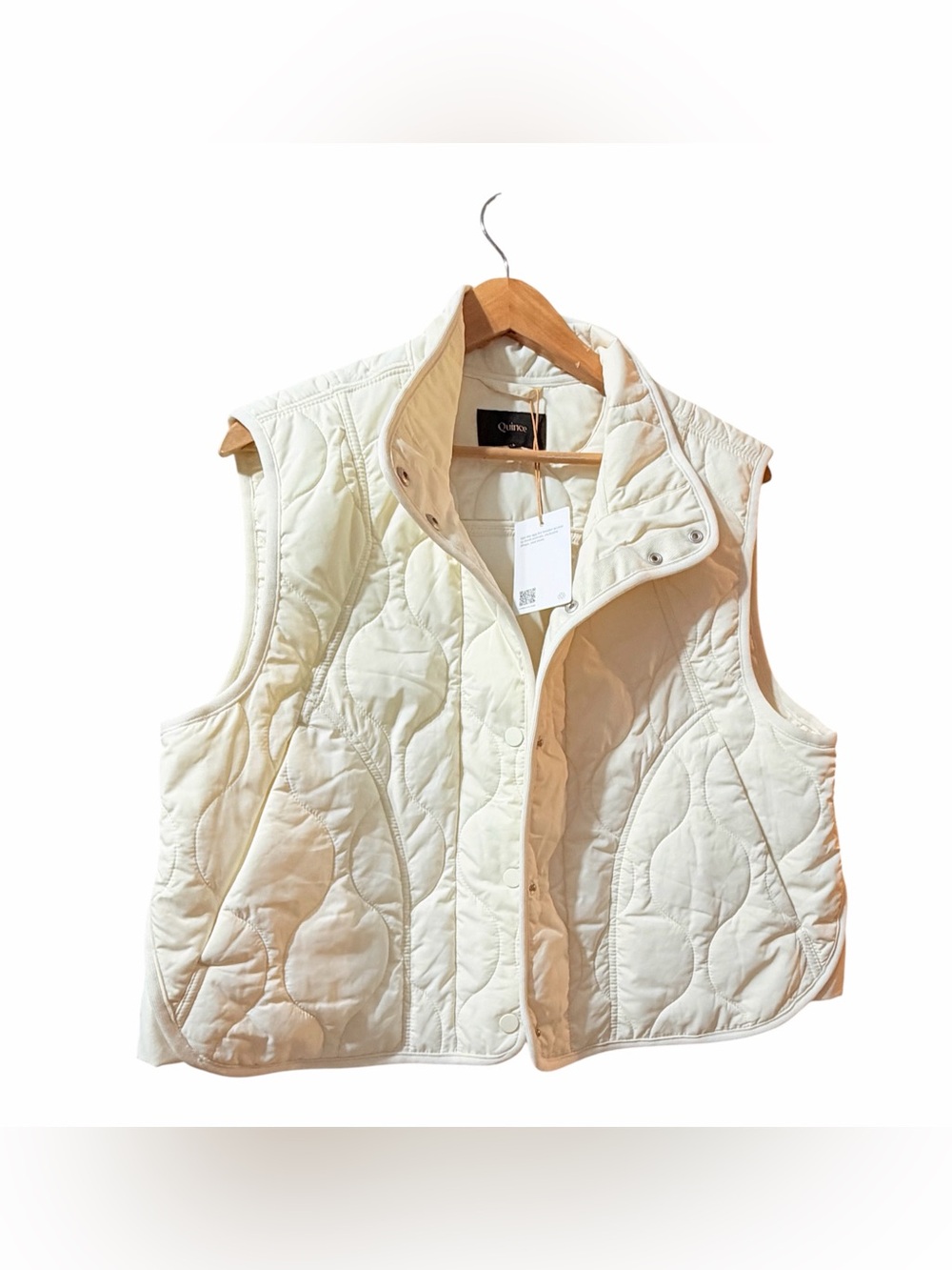 Quince Cream Quilted Vest Size L